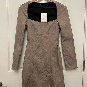 Square neck Zara plaid dress